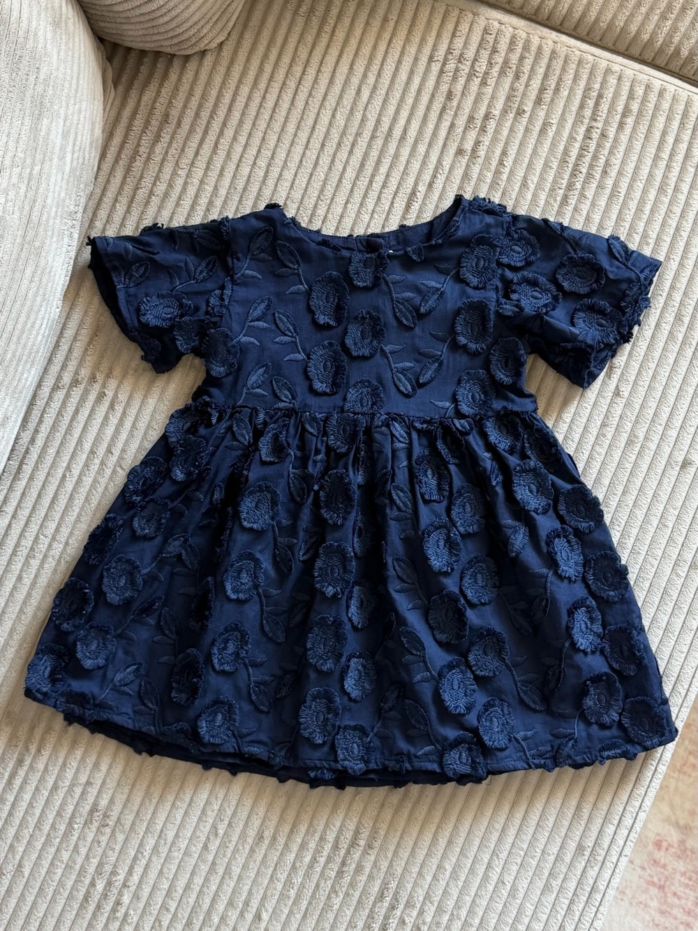 Janie and Jack Navy Floral Appliqué Dress